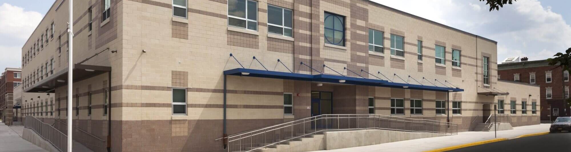 SSP architects Newark public school A design of a school in a city setting.