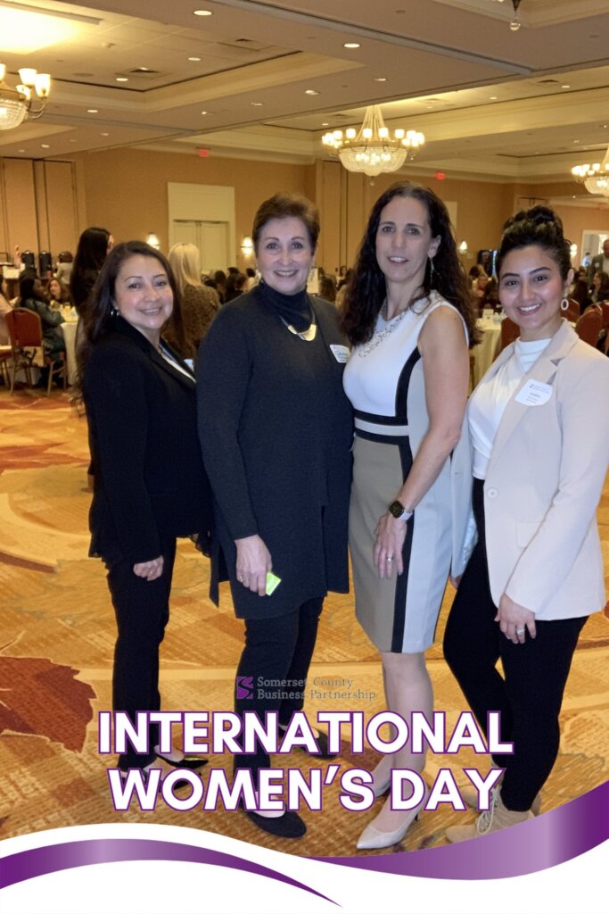 A graphic of SSP Architects women professionals attending the Somerset County Business Partnership’s 2024 International Women’s Day event were, from left, Roxann Santangelo, Project Manager; Jeanne Perantoni, Senior Principal; Tammy Stouchko, Principal; and Kristine Gerges, Project Coordinator.